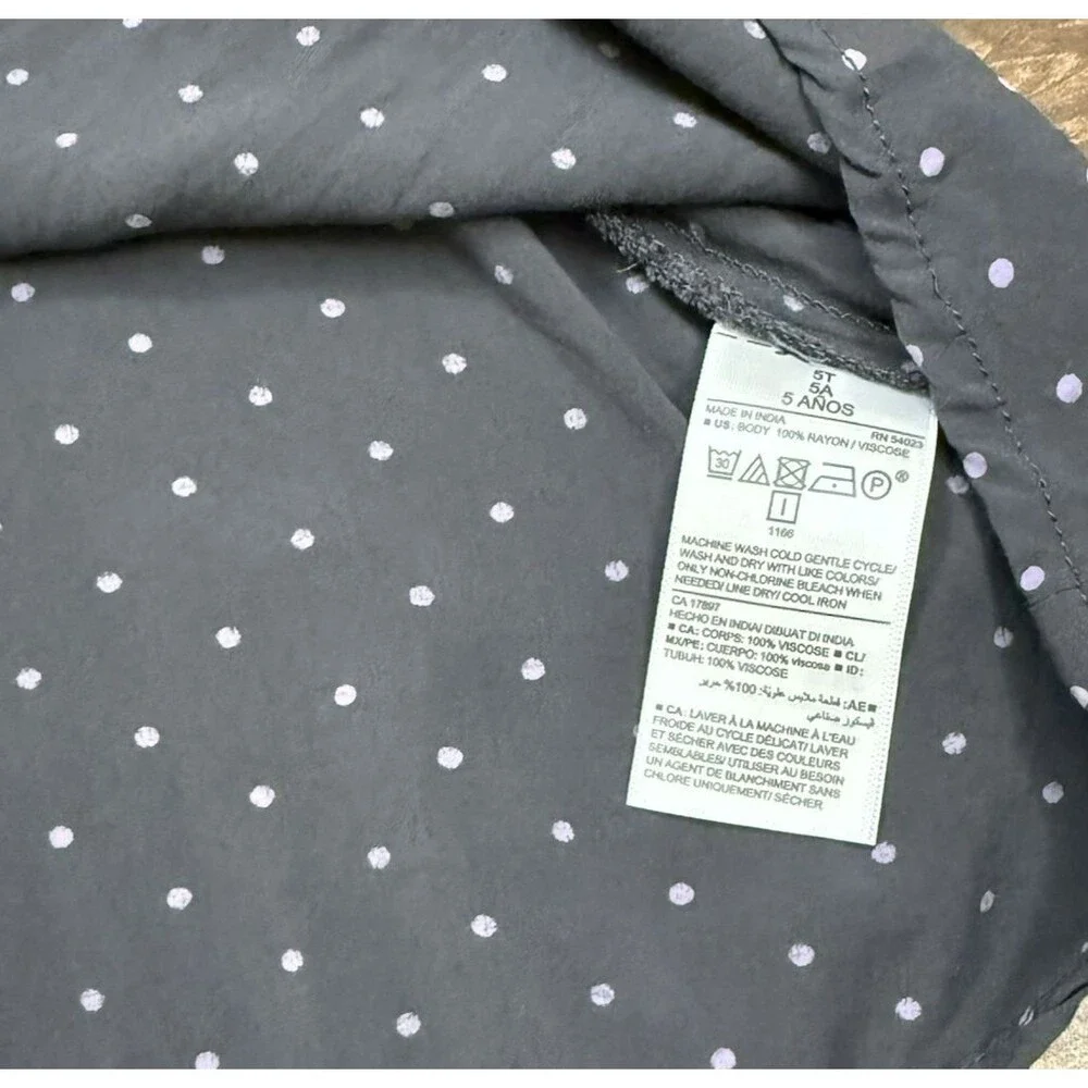 Old Navy Toddler Girls Polka Dot Gray Lavender Swing Twirl Dress 3T